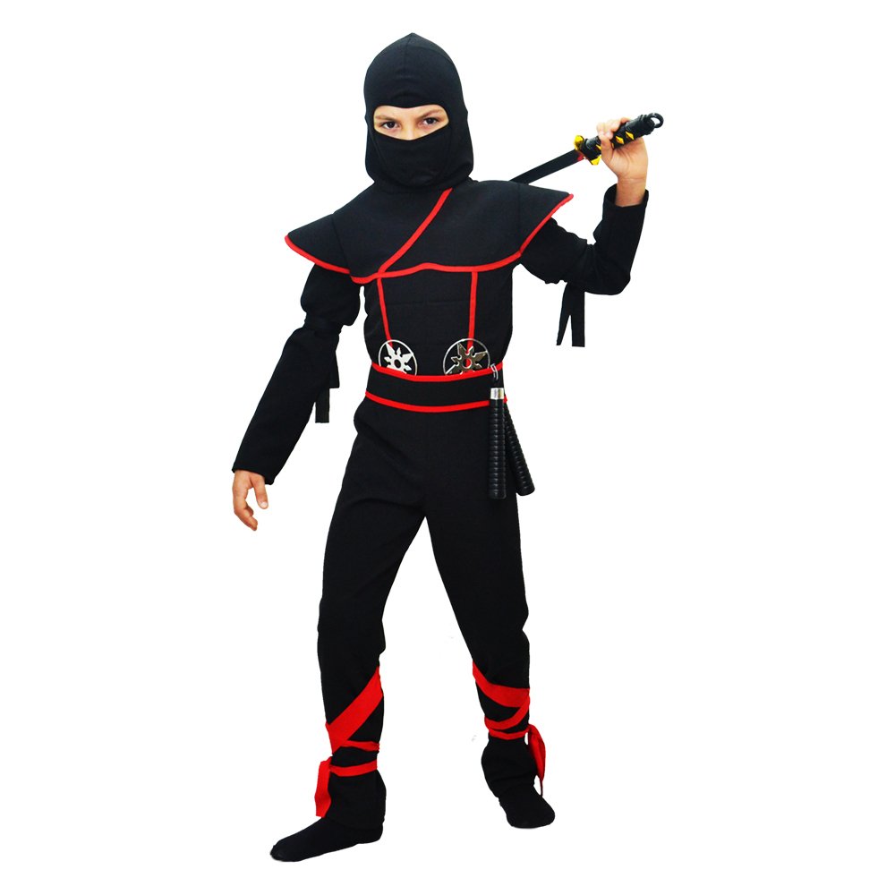 Herkese Kostüm Gizli Ninja Çocuk Kostümü Siyah Lüks 7-8 Yaş