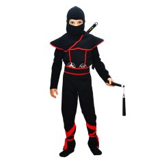 Herkese Kostüm Gizli Ninja Çocuk Kostümü Siyah Lüks 7-8 Yaş