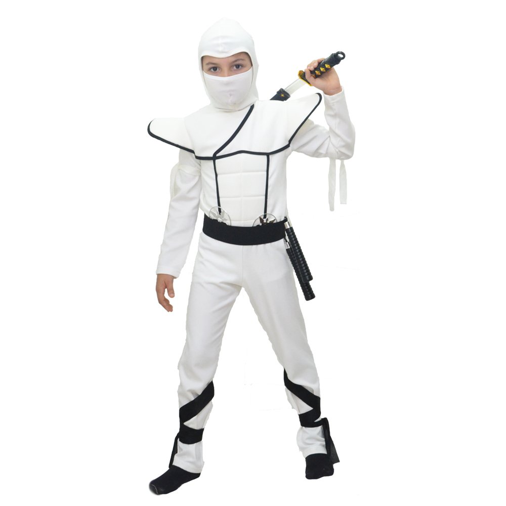 Herkese Kostüm Gizli Ninja Çocuk Kostümü Beyaz Lüks 7-8 Yaş