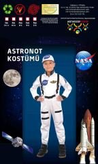 Herkese Kostüm Astronot Çocuk Meslek Kostümü Beyaz 7-8 Yaş