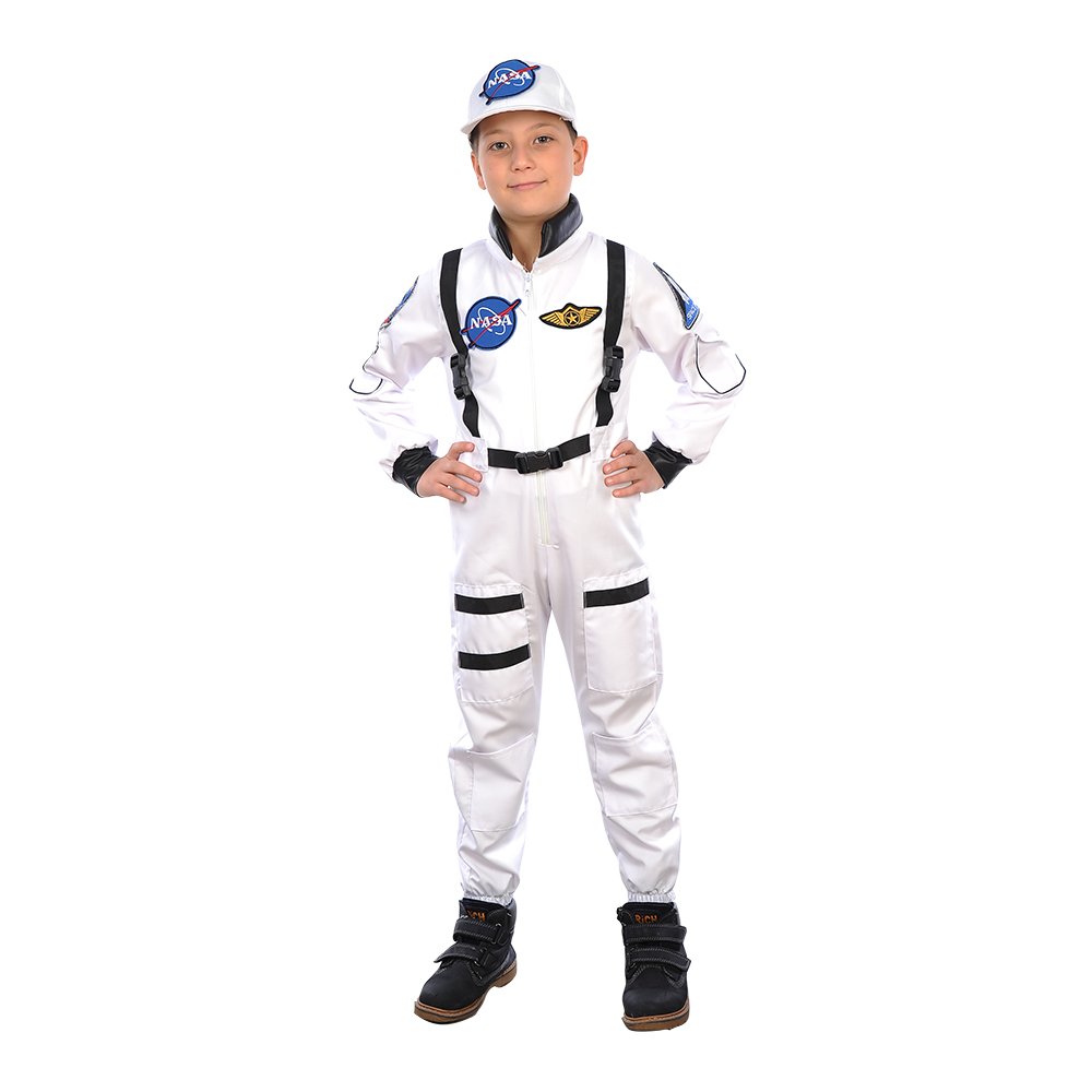 Herkese Kostüm Astronot Çocuk Meslek Kostümü Beyaz 7-8 Yaş