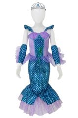 Deniz Kızı Kostümü Lüks Mavi 5-6 Yaş